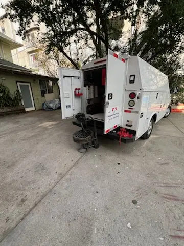 Magnet Plumbing service vehicle on-site for Faucet Repair in Riviera